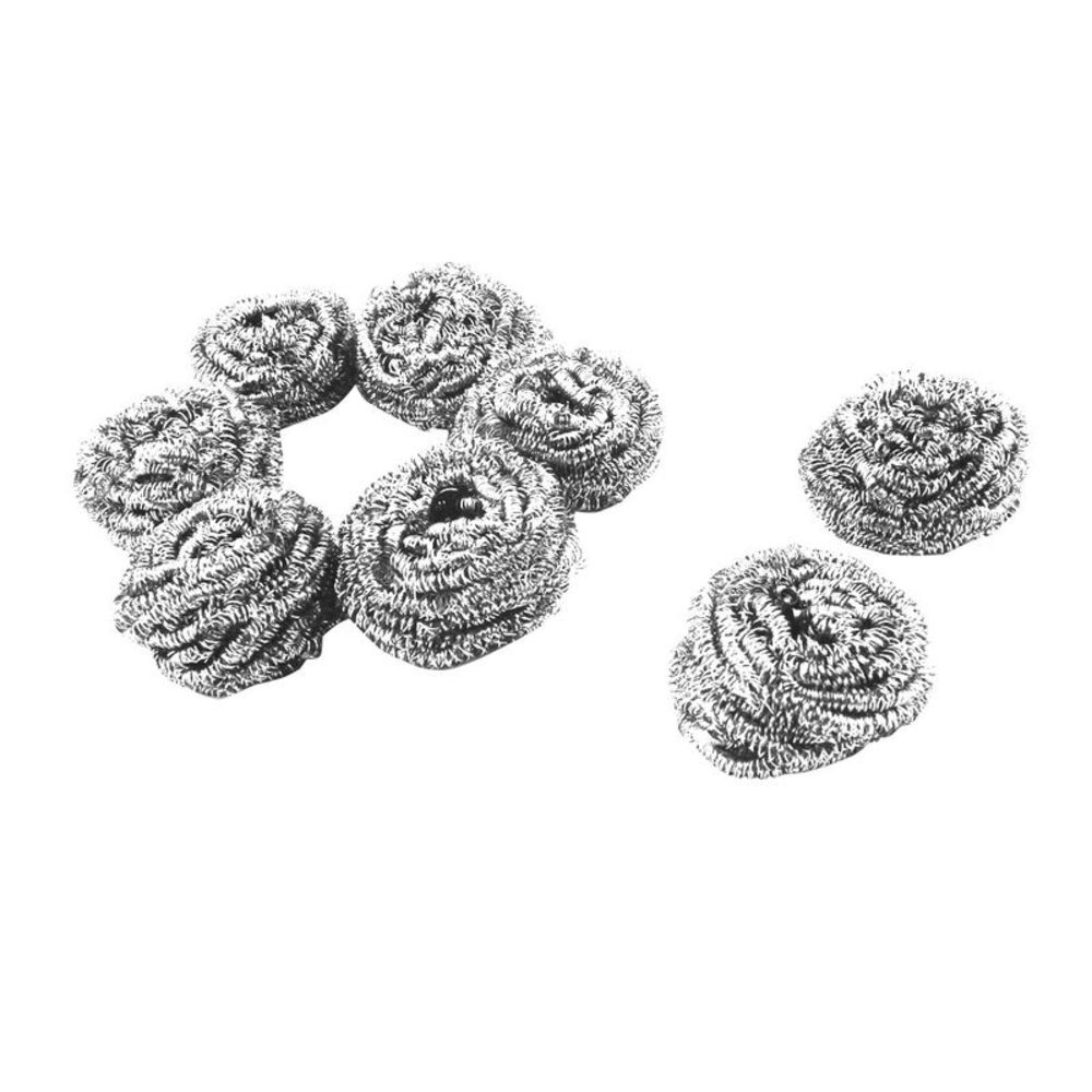 Kitchen Metal Bowl Pot Pan Wire Ball Scrubber Cleaning Tool 65mm Dia 8pcs